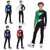 Jungen Tanz Performance Jumpsuit Rollkragen Langarm Reißverschluss hinten Glitzernde Pailletten Colorblock Jumpsuit