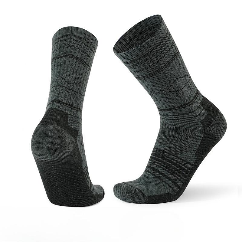 Men's Autumn and Winter Outdoor Thick Warm Towel Bottom Hiking Wool Tube Socks