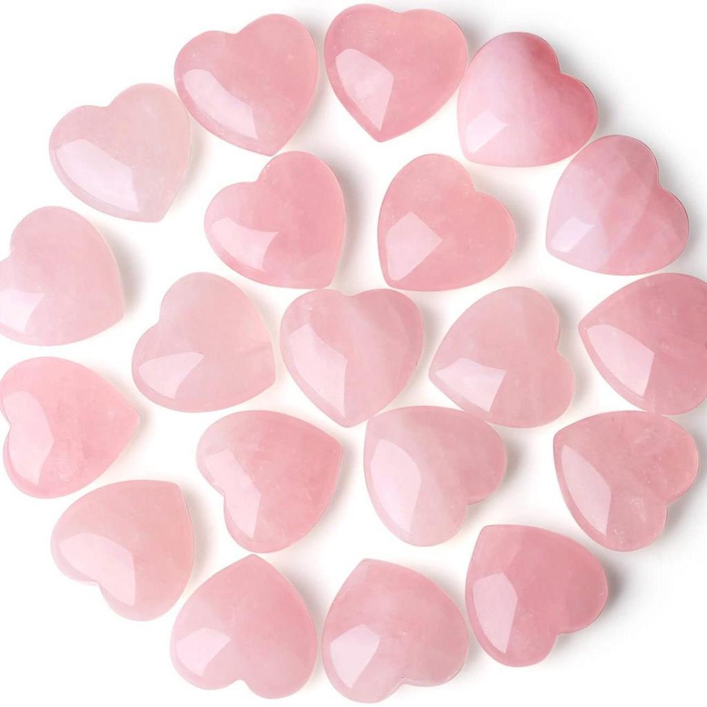2cm Natural Rose Quartz Heart Crystal Gemstone
