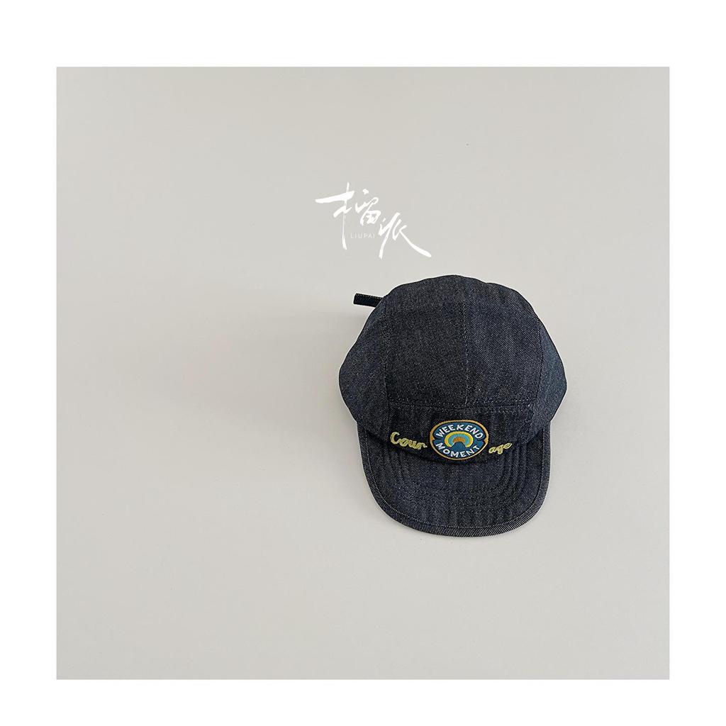 Korean Style Children's Denim Hat: Graffiti Print, Unisex, Stylish Sun Protection