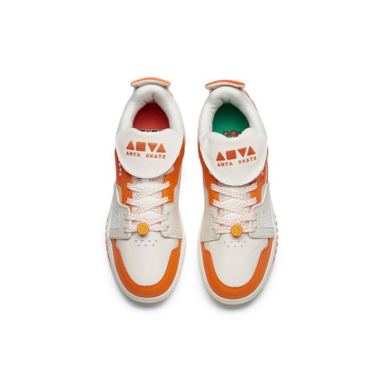 Anta AOYU Jie Ao Anti Slip Wear Resistant Low Top Skateboard Shoes Men's White Orange Sneakers 112238073-6
