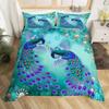 Peacock Comforter Cover Bohemian Duvet Cover Set Exotic Birds Animals Bedding Set Feather Floral Fresh Natural Bedspreads Cover