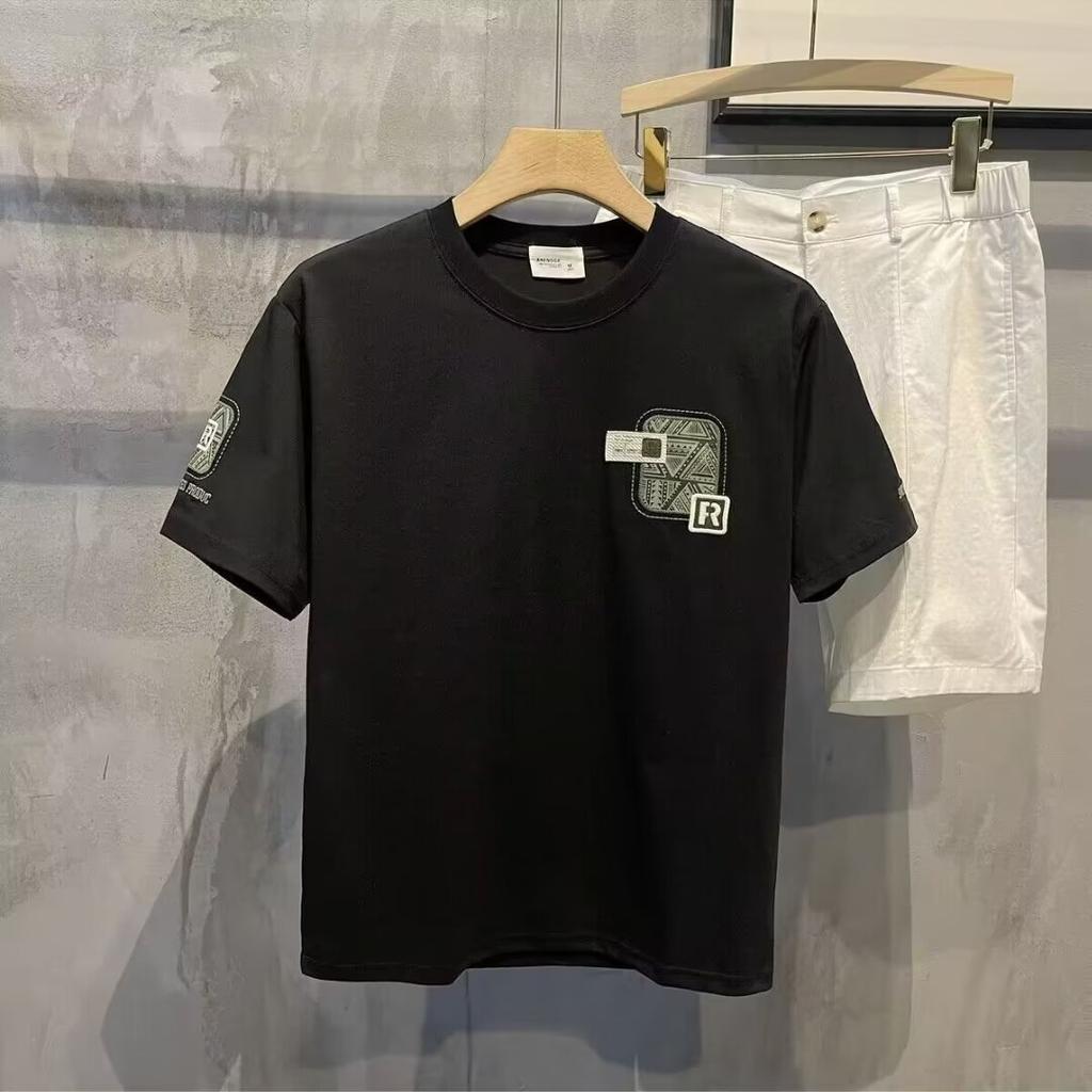 Summer Short Sleeve T-Shirt Men'S Fashion Trend Printed T-Shirt Versatile Bottom Shirt Top Year