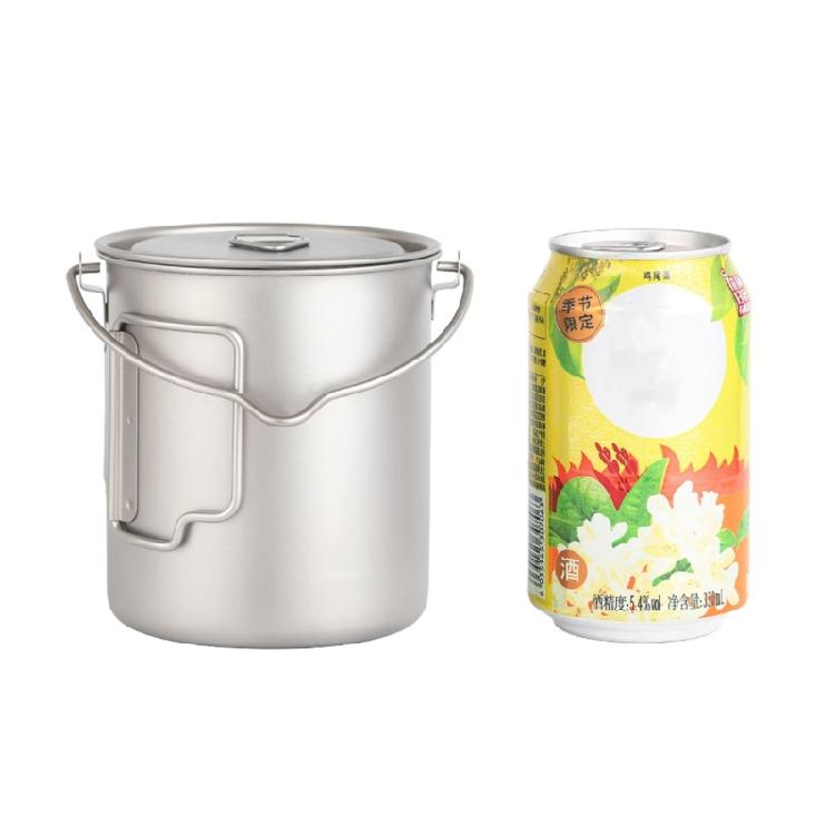 Tragbares Kochgeschirr mit großer Kapazität, Rucksack-Kochgeschirr, klappbarer Griff, Abendessen, Hängetopf für Outdoor-Aktivitäten