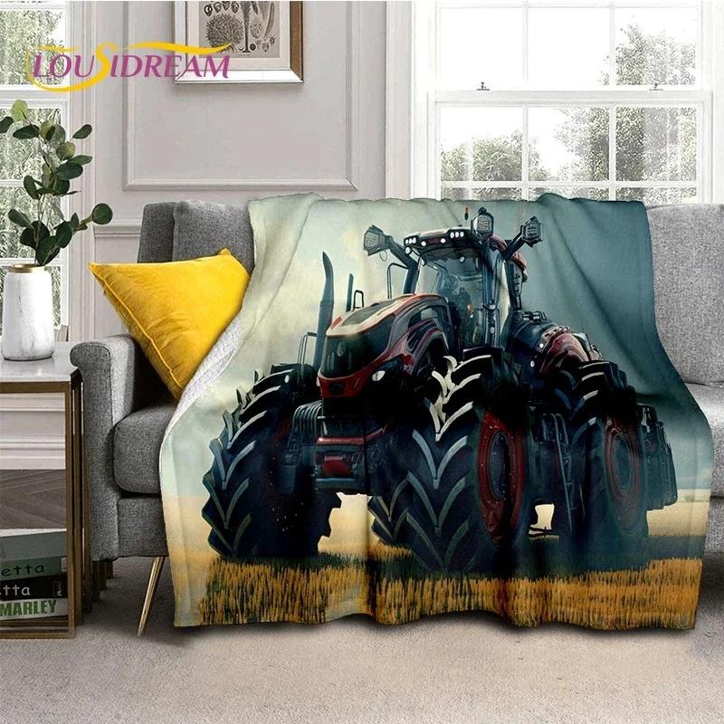 Retro Tractor Car 3D Truck Soft Flannel Blanket for Beds Bedroom Sofa Picnic ,Throw Blanket for Cover Outdoors Leisure Gift