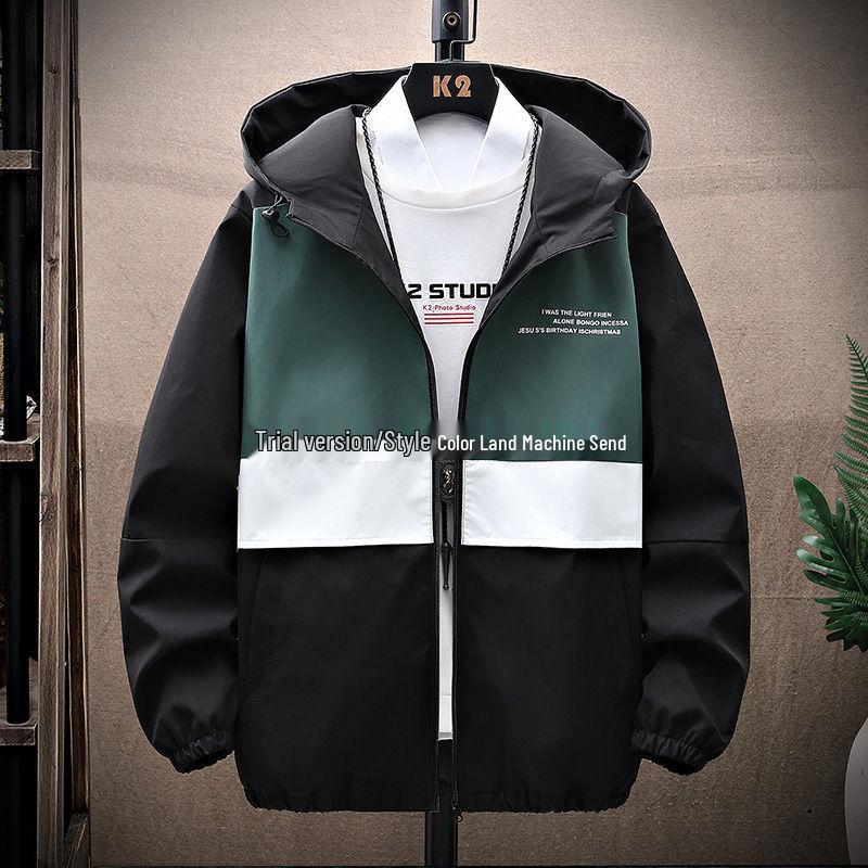 Pánská trendy pracovní bunda s kapucí v korejském stylu pro teenagery