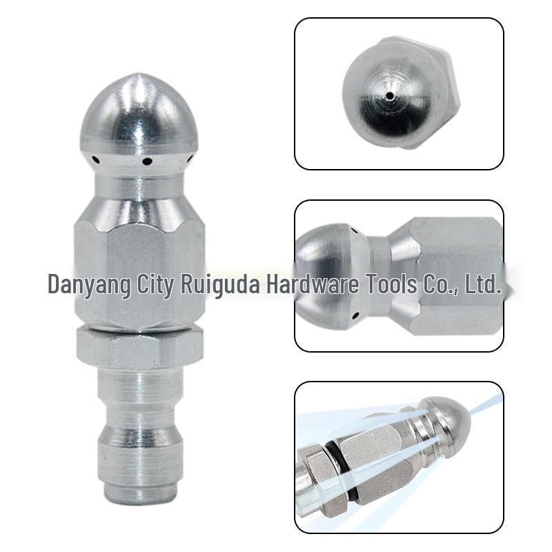 1/4" Quick Connect Stainless Steel Sewer Pipe Cleaning High-Pressure Nozzle
