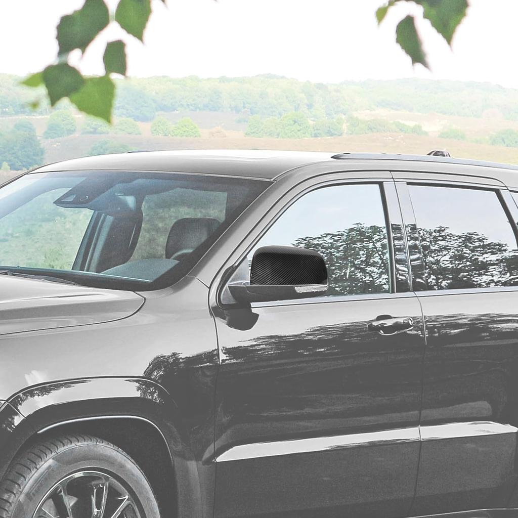 For Grand Cherokee Side Mirror Cover Trim for Jeep Grand Cherokee 2011-2020 for Dodge Durango 2011-Present Carbon Fiber Exterior Accessories 2pcs
