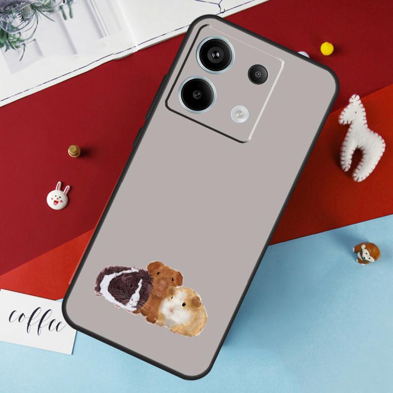 Cute Cartoon Guinea Pig Case For Xiaomi Redmi Note 13 Pro 14 12 11 10 15 Pro Plus Redmi 10C 12C 13C 14C 15C 15 Cover