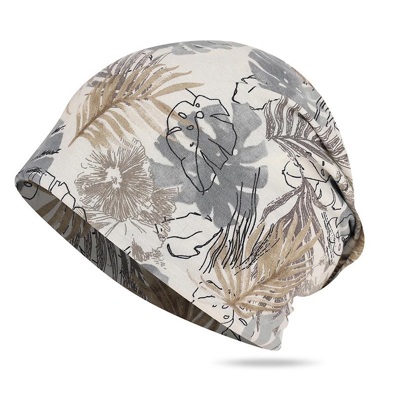 Soft printed thin cotton men's and women's headgear hip hop hipster fashion pullover hat scarf cover dual-purpose hat