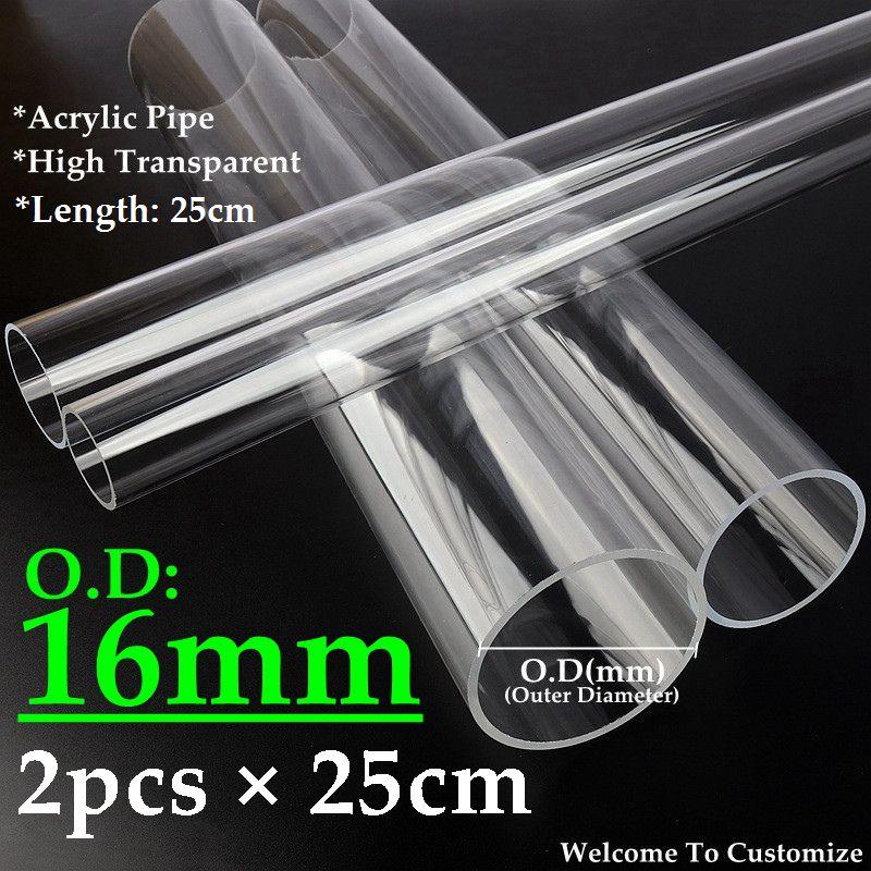 2pcs Length 25cm O.D16-110mm High Transparent Acrylic Tube DIY Aquarium Fish Tank Clear Glass Pipe Industry Clear Acrylic Pipe