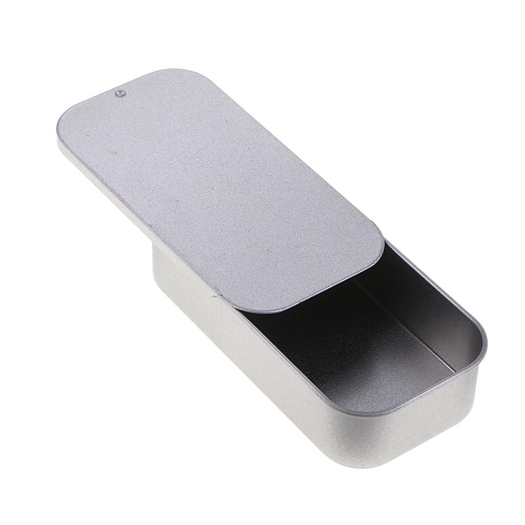 Blank Metal Slide Top Tin Containers Box Cas for Candy Jewelry Crafts Storage Camping Survival Kit - Portable and Smooth Slide