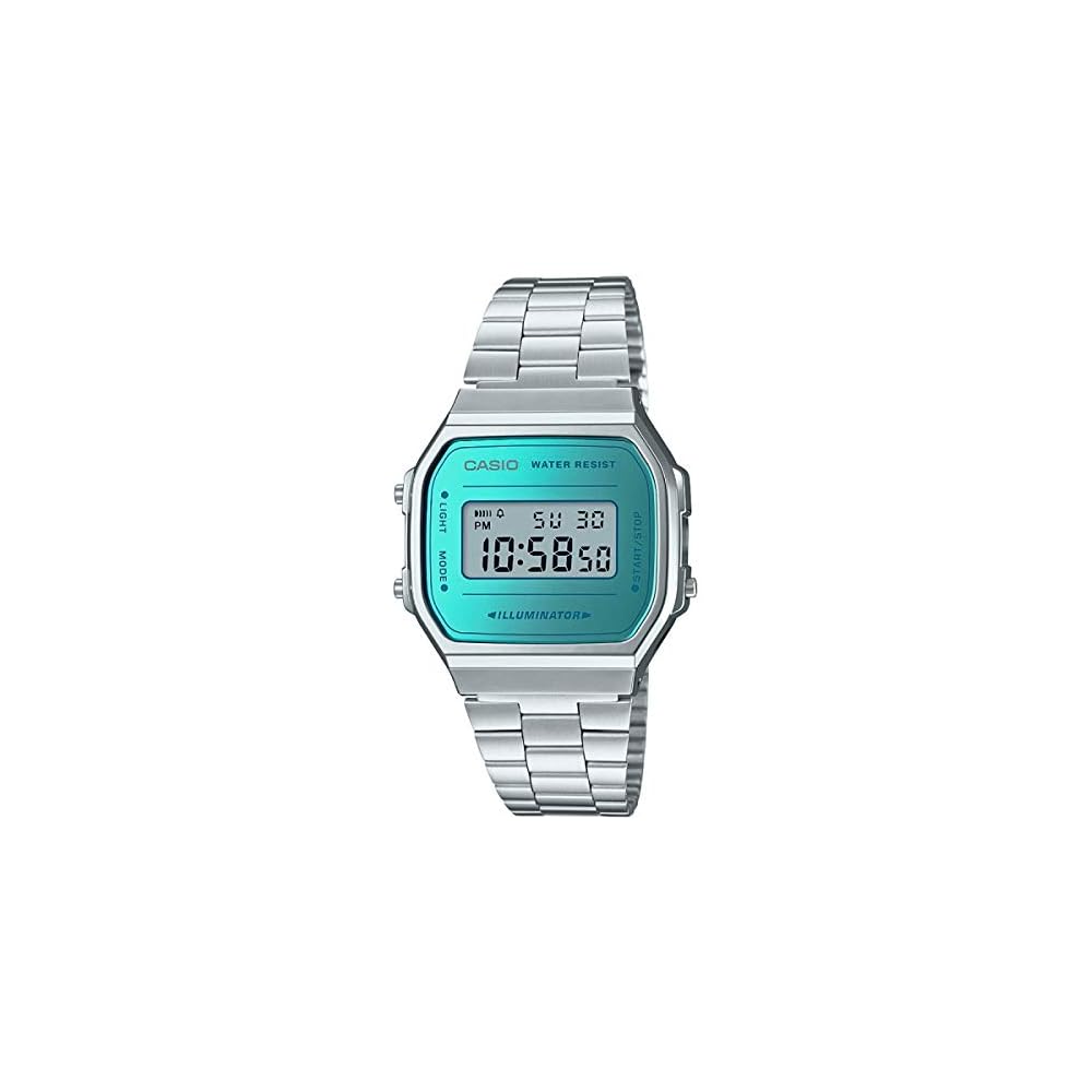 Casio A168WEM-2EF Silver Stainless Steel Watch Classic Design Water Resistant