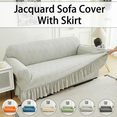 1 Pezzo Coprisofà Jacquard con Gonna Anti-schizzo Facilmente Rimovibile CopriDivano Protettore per Panca con Braccioli Modello Piante