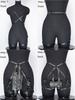 Women Sexy PU Harneess Waist Belt Set, Leg Harness Thigh Restraint Restraint Harness Gothic Lingerie Fetish Harness Belt.