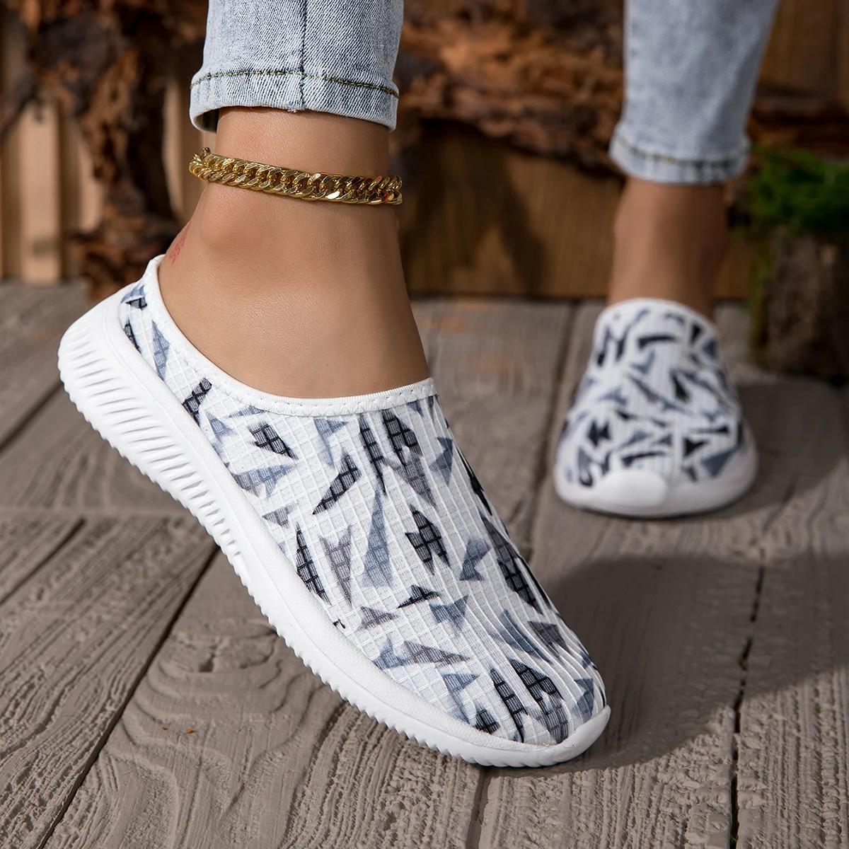 

Летние полутапочки женские дышащие слипоны повседневные балетки удобные домашние тапочки обувь слипоны для теплой погоды 42 белый