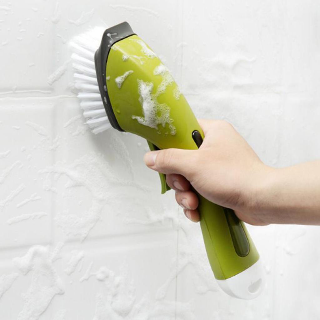Non-slip Long Handle Bathroom Cleaning Brush Soap Dispenser Floor Tile Brush Kitchen Sink Scrubber Household Cleaning