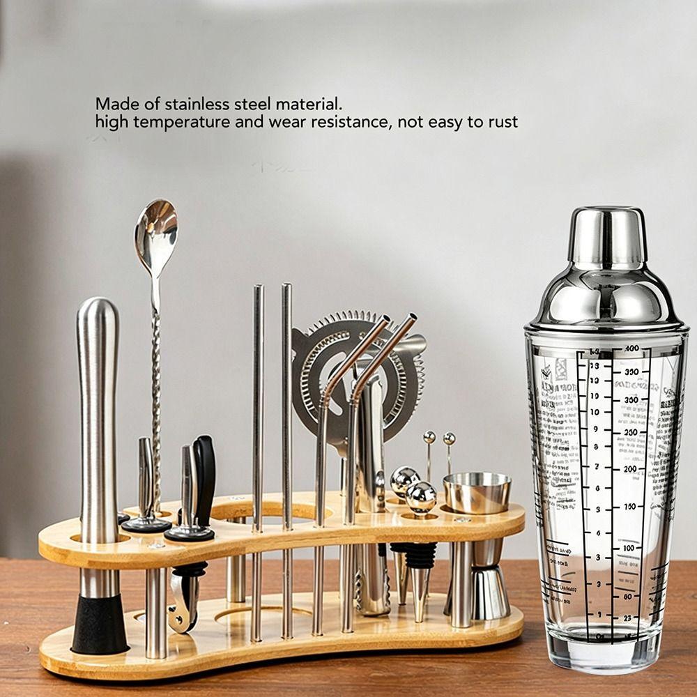 20 piece Versatile Set Cocktail Shaker Set Stainless Steel Professional Cocktail Kit  Bar