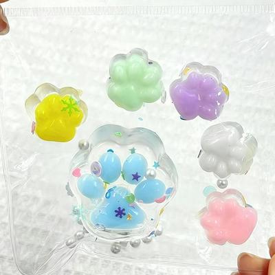 Multifunctional Cat Paw Squishy Toys Transparent Glow In The Dark Soft TPR Stress Relief Fidget Toys 1 Set For Kids Holiday Gift