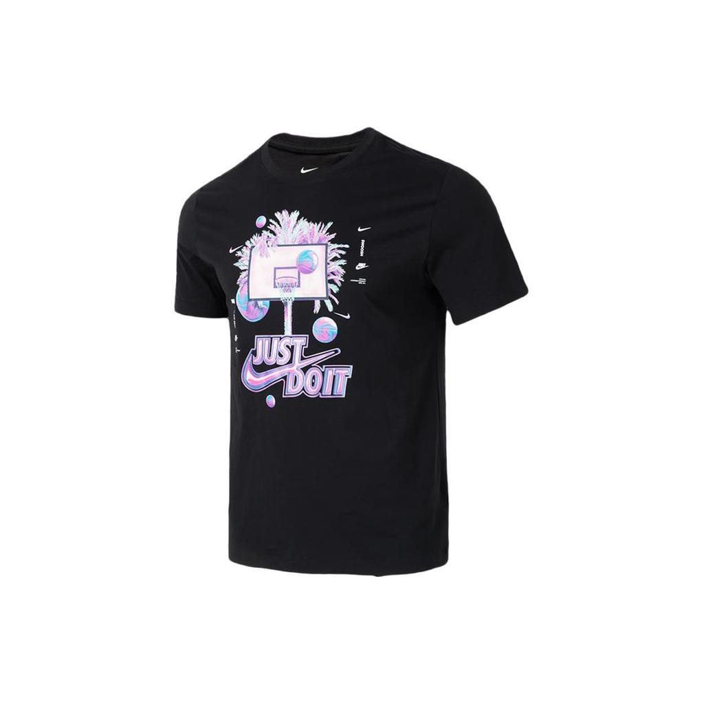 Nike T Shirts Men's Black Crew Neck Moderate Straight Fit FV8411-010