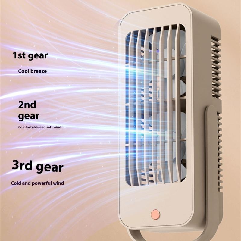 Portable Desk Fan With 3 Speed Setting USB Powered Table Tower Fan For Office Home Car Use Practical Cooling Device
