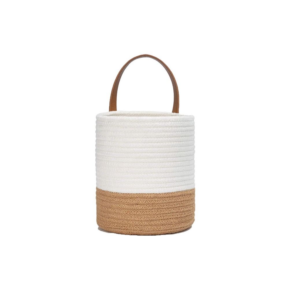Natural Woven Jute Cotton Flower Basket Cotton Rope Wicker Plant Flower Pot  Garden