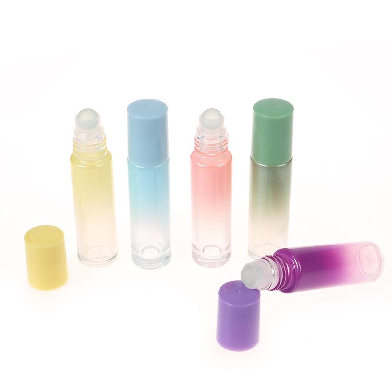 10 ml di vetro spesso roll on bottiglie sfumate di colore bottiglia vuota roller ball bottiglia per olio essenziale kit da viaggio bottiglia di profumo