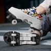 Aisusi Retractable High-Top Roller Skates: Comfortable Four-Wheel, Double-Row Roller Shoes.