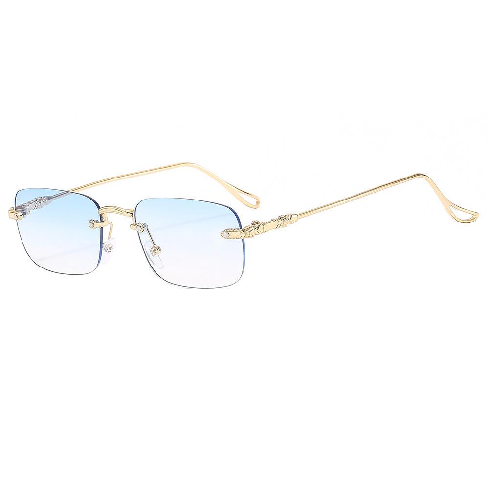 New frameless diamond trimmed anti-blue reading glasses in the elderly reading newspaper high definition eye protection reading glasses