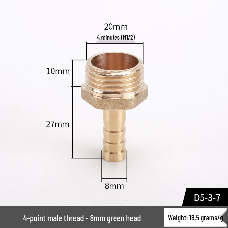 Copper Ball Valve with Double Internal Thread, 6-Point Thread Barb Quick Connect, and Long Handle Pneumatic Air Pump Valve Switch.