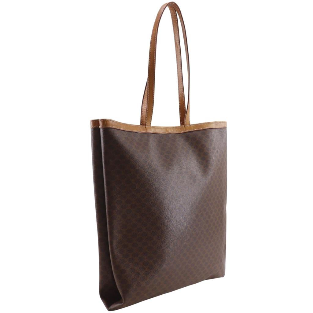 Celine Macadam Tote Bag Vintage Brown PVC Women Used