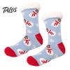 Winter Warme Fußbekleidung für Damen Weihnachtssocken mit Griffen für Herren, Verdickte Plüschgefütterte Thermosocken, Rutschfeste Socken für das Wohnzimmer