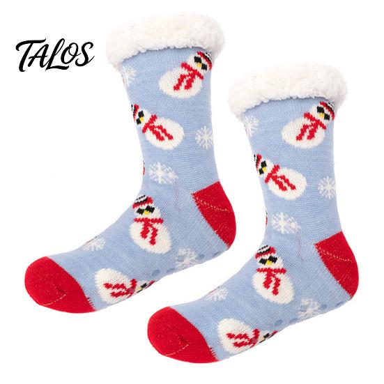 Winter Warme Fußbekleidung für Damen Weihnachtssocken mit Griffen für Herren, Verdickte Plüschgefütterte Thermosocken, Rutschfeste Socken für das Wohnzimmer
