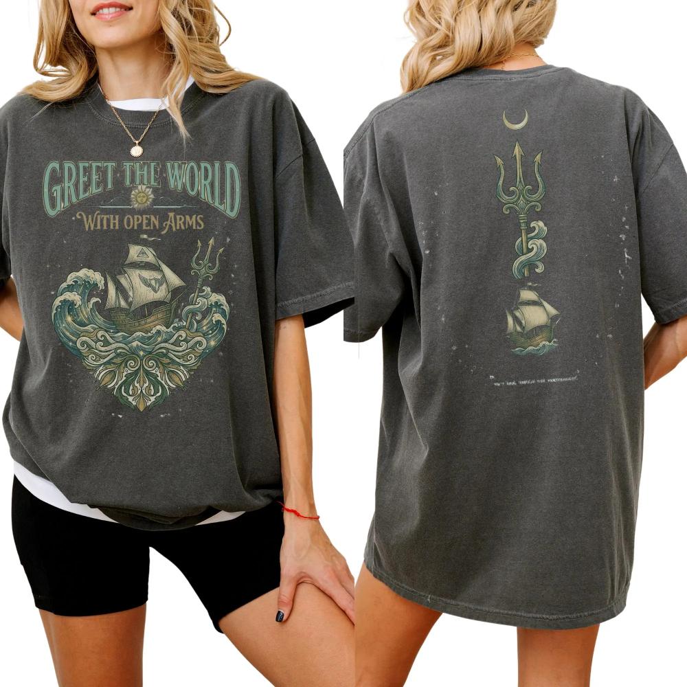 Epic musical T-shirt, Odysseus retro mythology pattern T-shirt. Summer pure cotton loose casual for couples harajuku t shirt S