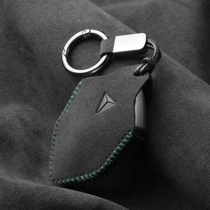 For Changan Deepal SL03 S07 G318 S05 Suede Leather Key Case Cover Full Package Keychain HandSewn Storage Bag Keychain Fob Holder