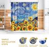Shower Curtain Starry Night, Sunflowers Shower Curtain For Bathroom, Showercurtain Set With 12 Hooks Waterproof Polyester Fabric