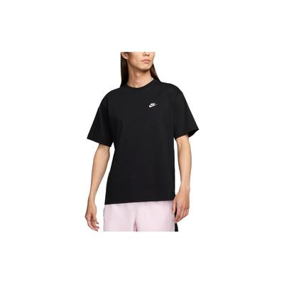 Besticktes Logo Rundhals Locker Kurzarm T-Shirt Herren Tops Schwarz FV0376-010