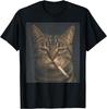 Funny Cat with Cigarette Sarcastic Meme Smoking Cat T-Shirt Unisex T-Shirt