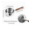 IMEEA Milk Pan, Small Saucepan, Induction Cooktop Compatible, SUS304 Stainless Steel, 500ml, Single Handle, Wooden Handle, Ideal for Small Servings,