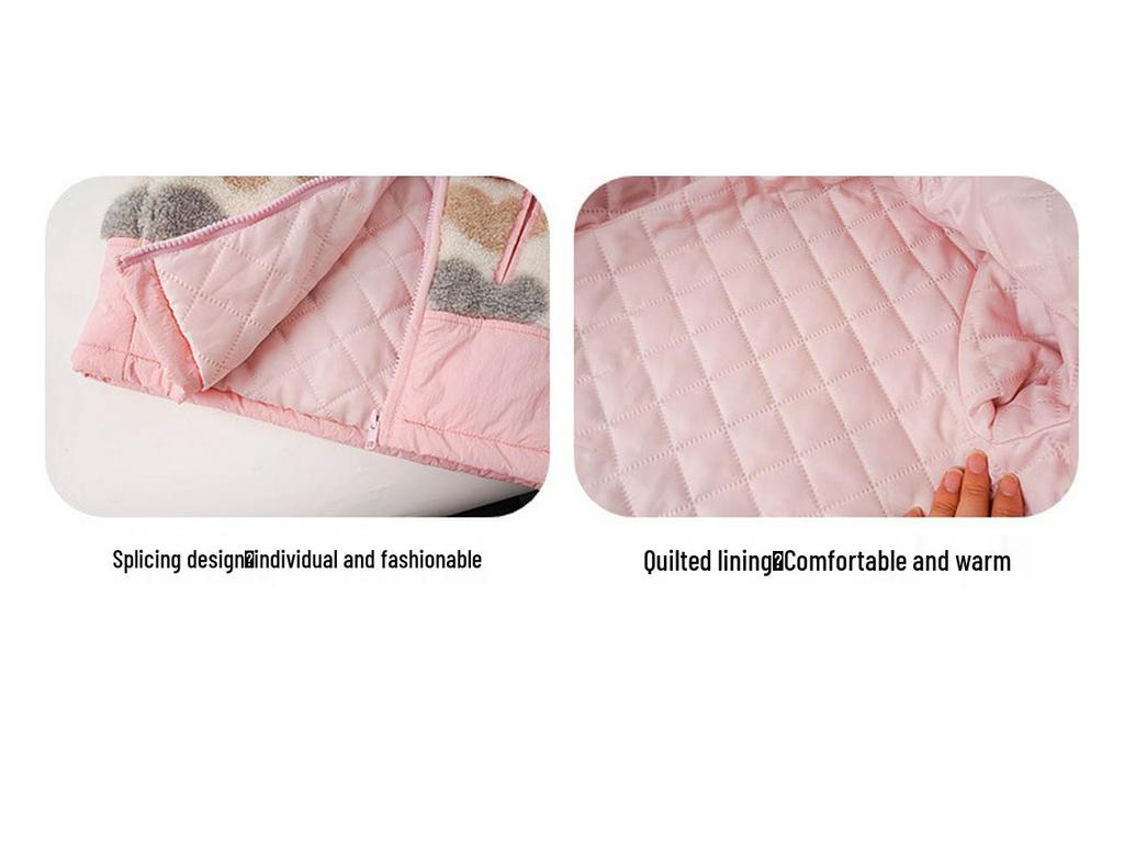 2024 Girls' Winter Plush Coat: Warm, Thickened Fleece Cotton Jacket for Children
