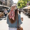 Printed Head Silk Scarf Elegant Square Hijab Neckerchief Satin Bandana  Female Use
