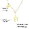 My Shape Initials A-Z Artistic Gymnastics Pendant Necklaces Women Eurhythmics Dancer Stainless Steel Letter Charms Chain Jewelry