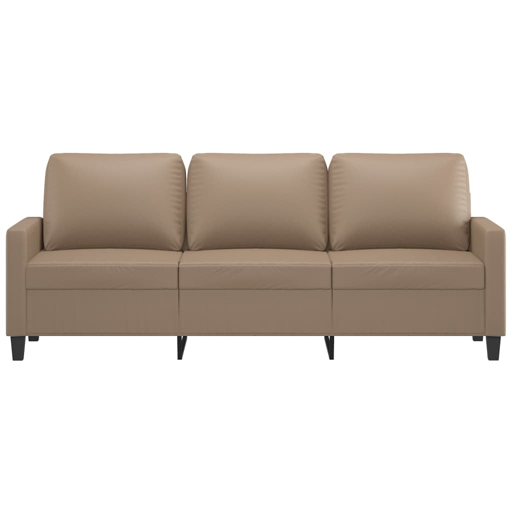 Vidaxl 3-Seater Sofa, Cappuccino, 180 Cm, Faux Leather