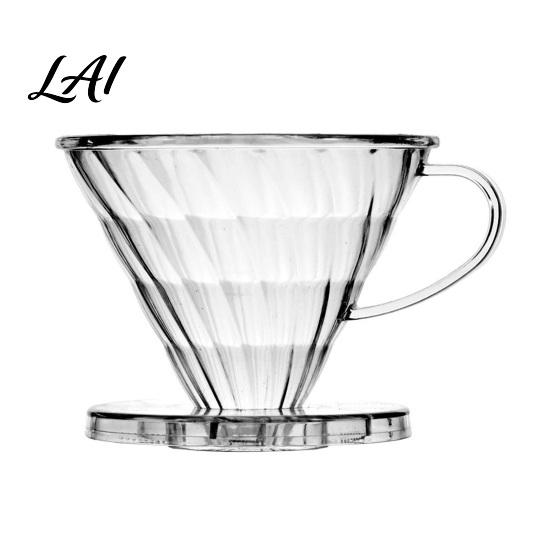 Coffee Filter for Sharing Pots Dripper Cup with Spiral Groove Design Pour Over Cone Heat Resistant V.60 Transparent Plastic Maker Kitchen Travel Use
