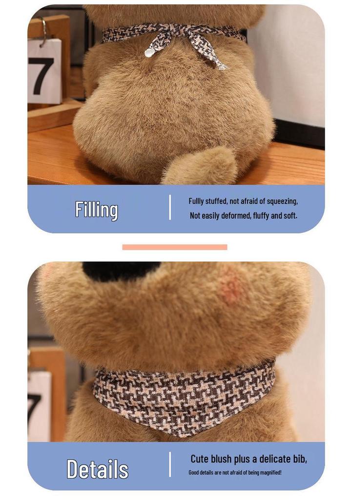 West Highland White Terrier Puppy Plush Toy - Cute Dog Doll for Girls, Living Room Sofa Decoration, Internet Celebrity-Inspired.