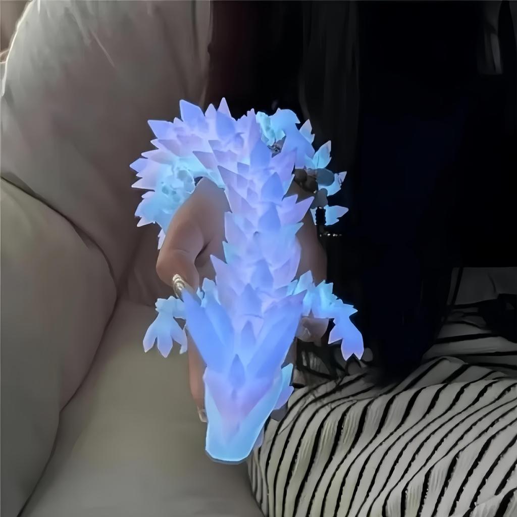 Drago di Cristallo Radioso Giocattolo Fidget Stampato in 3D con Design Articolato