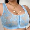 Soutien-gorge Grande Taille Européen Américain Fermeture Devant Motif Brillant Ultra-Fin Confortable Sans Armature Sans Rembourrage Push-Up Brassière