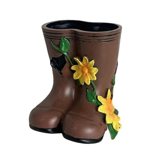 

Small Rain Boots Planter Pot Rustic Cute Boot Flower Pot with Drainage Hole for Succulents Herb Flowers Decorative Table Centerpiece for Mom 1pc