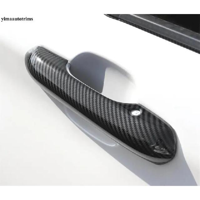 Car Outer Door Handle Bowl Decoration Protection Cover Trim ABS Chrome / Carbon Fiber Accessories For Ford Explorer  -