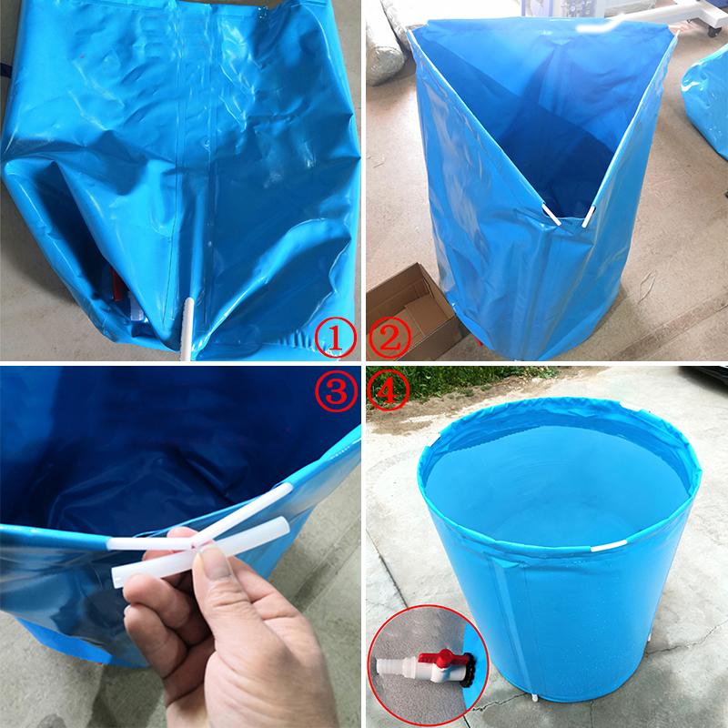 Outdoor Bathtub Thicken PVC Canvas Fish Tank Movable Circular Children's Swimming Pool Foldable Fish Fry Breeding Water Tank